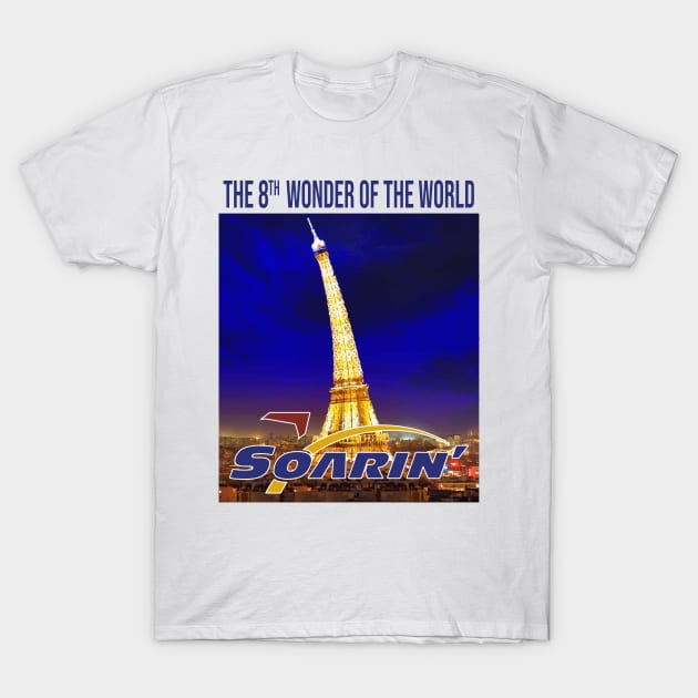 8th Wonder of the World - Soarin - Bent Eiffel Tower T-Shirt by Tomorrowland Arcade